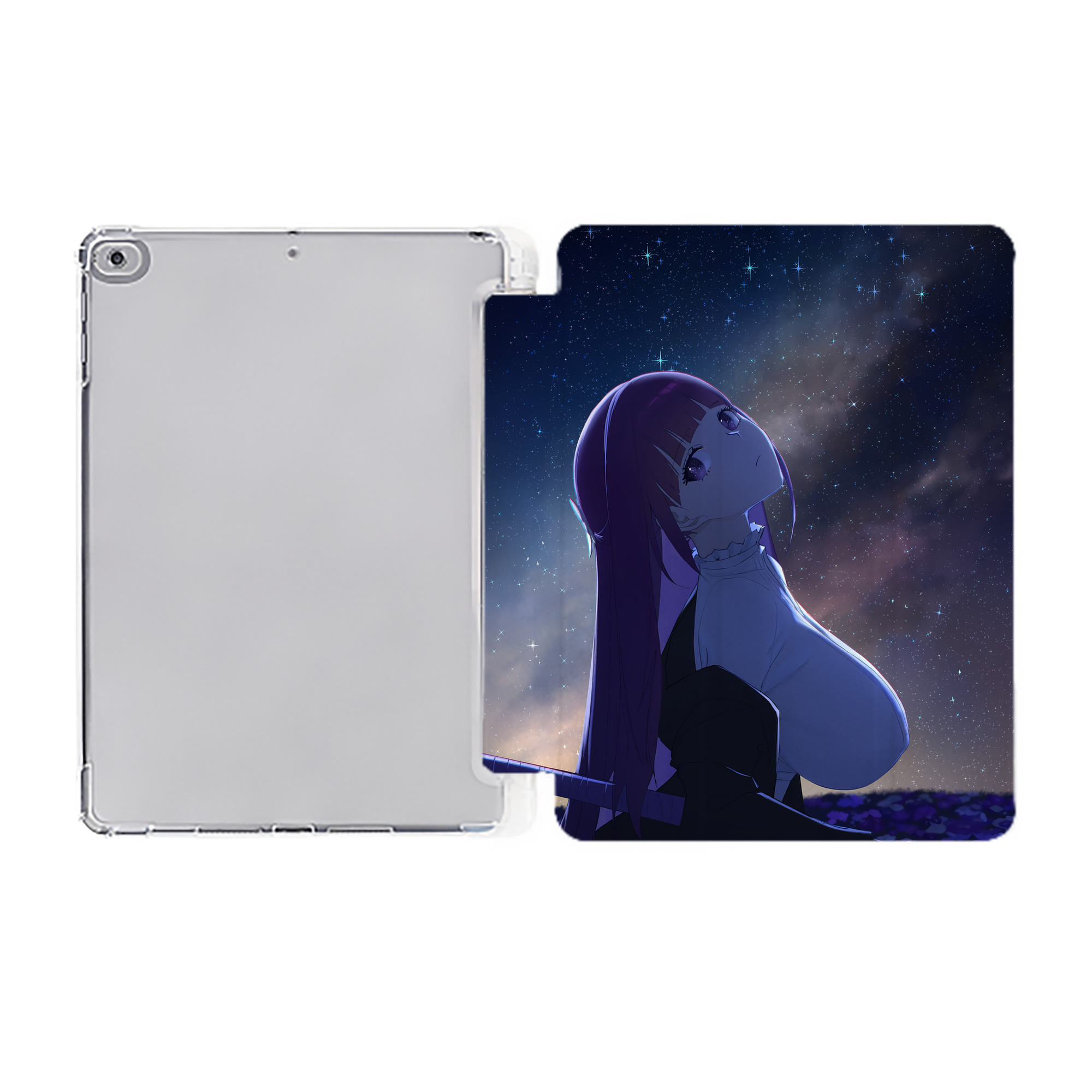 （画像用） 葬送のフリーレン Frieren IPad ケース ペン収納付き 三つ折りスタンド PUレザー×シリコン 対応機種9.5/10.5/10.9インチ